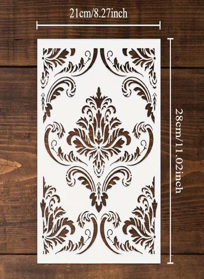 Cliths Extra Large Damask Floral Stencil - Reusable PET Template for Wall, Floor, Tile Fabric Painting, Decorative Motif for Home Décor (11x8.27IN - Image 3
